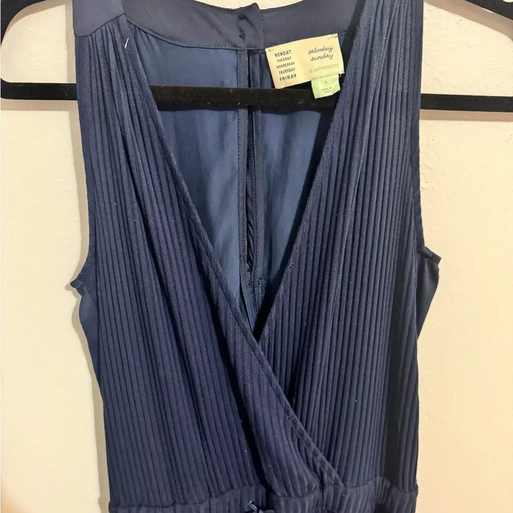 Anthropologie Navy Blue Sleeveless Jumpsuit - Picture 2 of 3